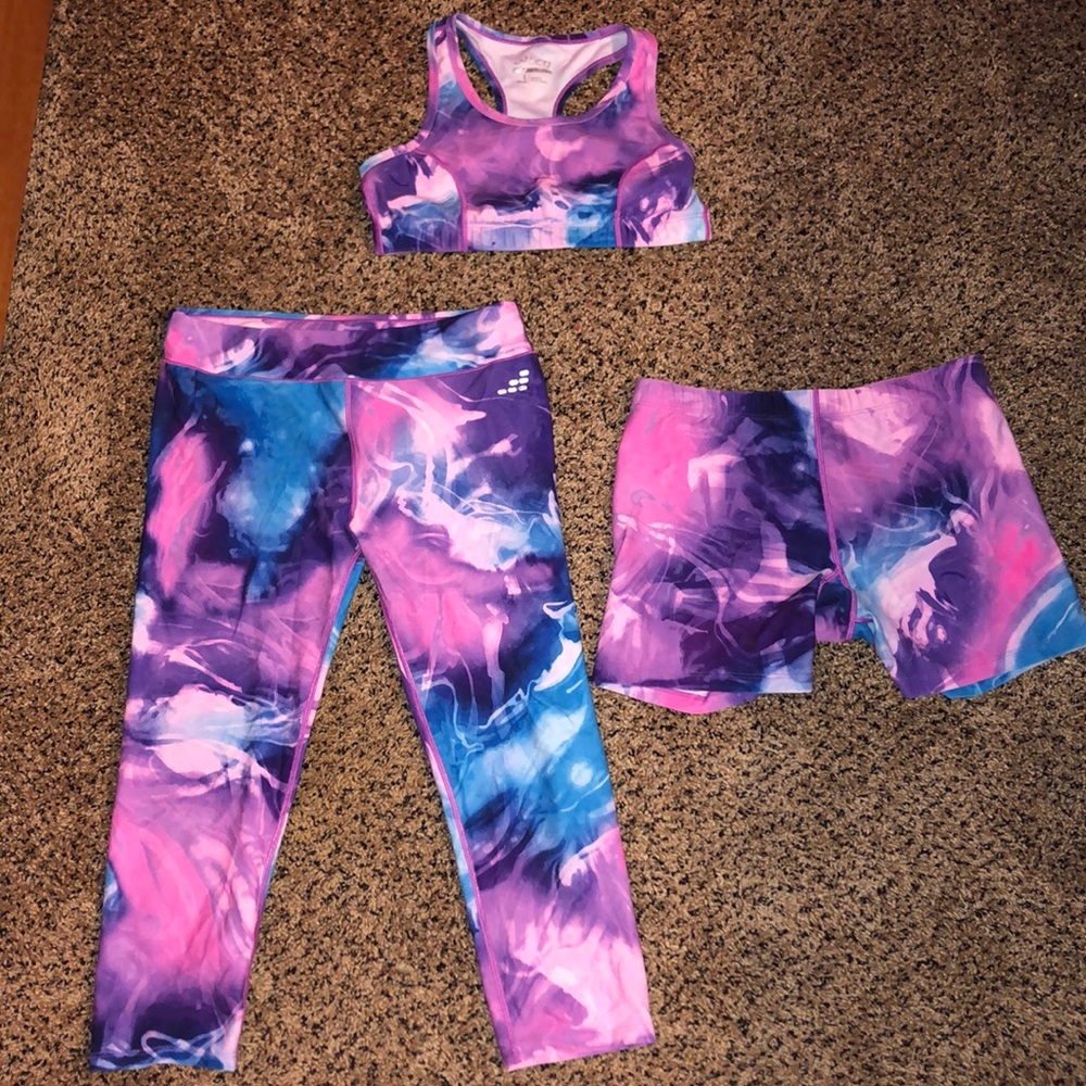BCG matching sports bra, spandex, and leggings